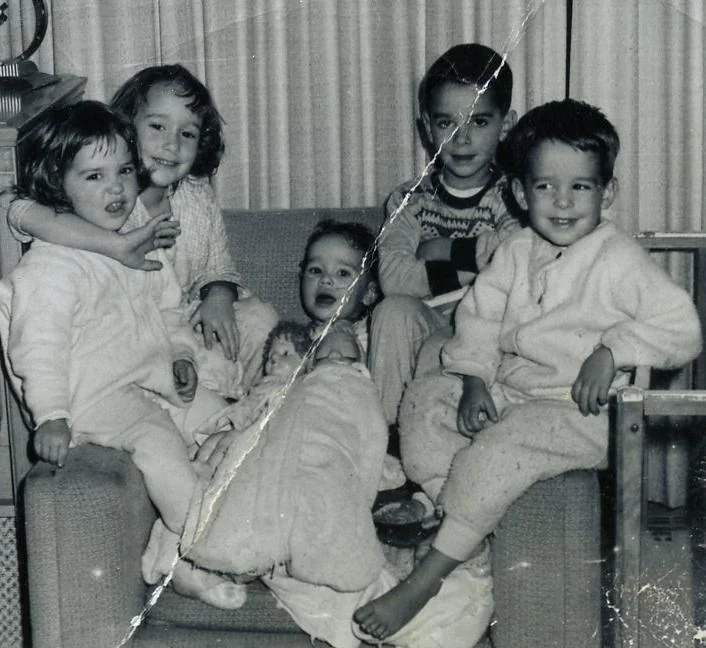 Old portrait with scratches crossing facial features